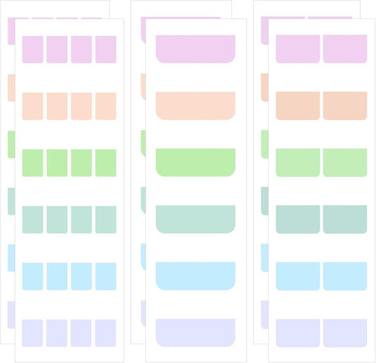 Page Markers Colored Sticky Tabs 840 Pcs, Writable Sticky Index Book Tabs, Gradient Repositionable Page Tab Labels for Document Organization, Teacher Supplies, Office Supplies (3 Size:0.5/1/1.7 in)