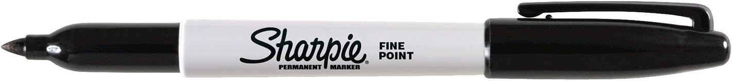 Sharpie Permanent Markers, Fine Point, Black, 12 Count
