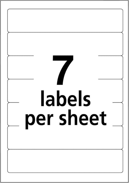 Avery File Folder Labels on 4" x 6" Sheets, Easy Peel, White, Print & Handwrite, 2/3" x 3-7/16", 252 Labels (5202)