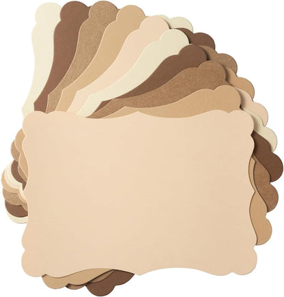 50 Pack Blank Kraft Cards Cardstock Thick Paper Brown Greeting Cards for DIY Gift Card Menus, Baby Shower and Wedding Invitations (Multicolored, 5x7IN)