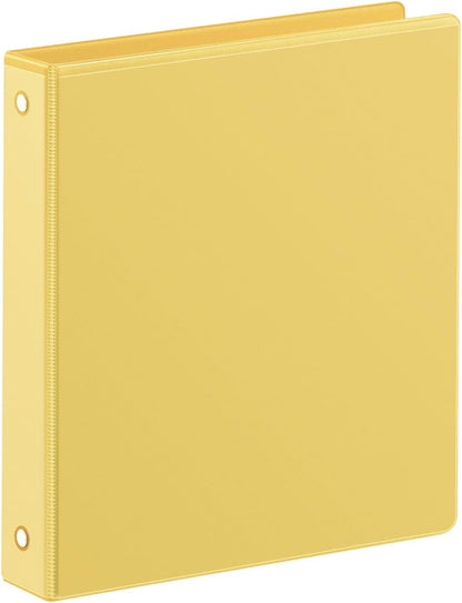 SUIN 1 Inch 3 Ring Binder, Clear 1'' View Presentation Binders with 2 Pockets, Fits 8.5 x 11 Letter Size, Durable Polypropylene, Non-Stick & PVC-Free for School, Office & Home (Orange)
