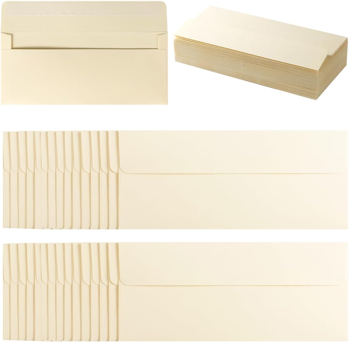 100 Pack Colorful #10 Business Envelopes Self Seal Standard Envelopes for Office Checks, Business, Letter Mailing Invoices, 4.13 x 9.49 Inches (Brown)