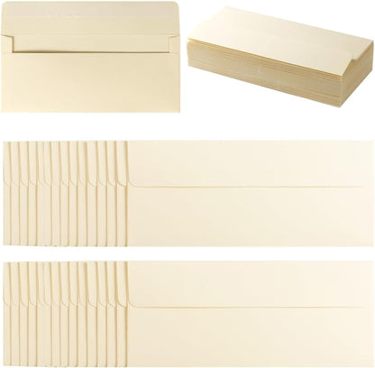 100 Pack Colorful #10 Business Envelopes Self Seal Standard Envelopes for Office Checks, Business, Letter Mailing Invoices, 4.13 x 9.49 Inches (Brown)