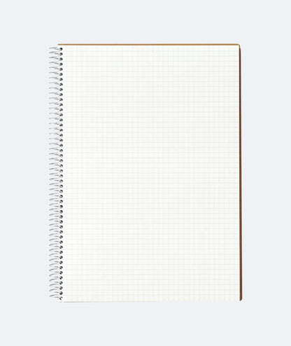 Maruman Spiral Note Basic Grid Notebook- B5, 9.92" x 7.44", 80 Sheets / 160 Pages, 5mm Graph Paper Journal, Perforated Pages & Wire-Bound to Lay Flat, Sturdy Kraft Cover, Made in Japan