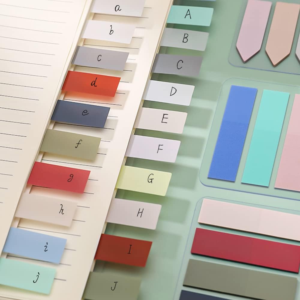 600 Pieces Page Markers Sticky Index Tabs, 15 Colors Book Annotation Supplies Aesthetic, Writable and Repositionable File Tabs Flags for Reading Notes Classify Files(Arrow)