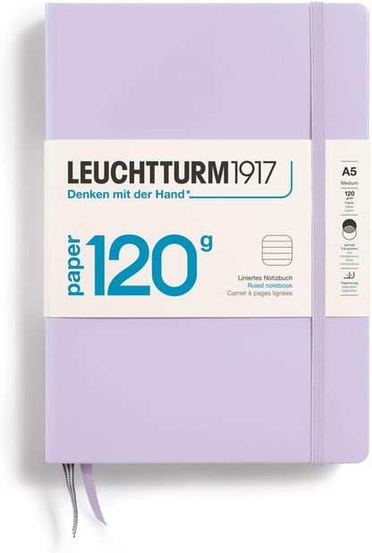LEUCHTTURM1917 - 120G Special Edition - Medium A5 Hardcover Notebook - 203 Numbered Pages with 120gsm Paper (Navy, Dotted)