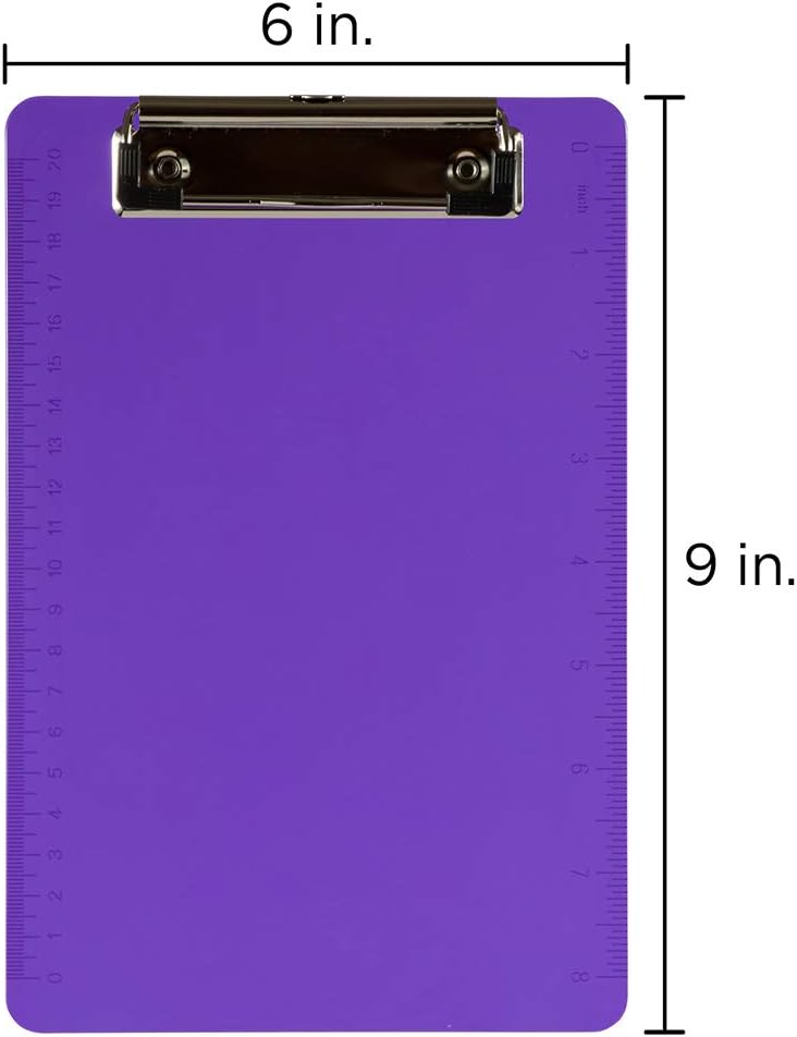 JAM PAPER Small Plastic Memo Clipboards with Low Profile Metal Clip - Mini (6 x 9) - Blue - Clip Board Sold Individually