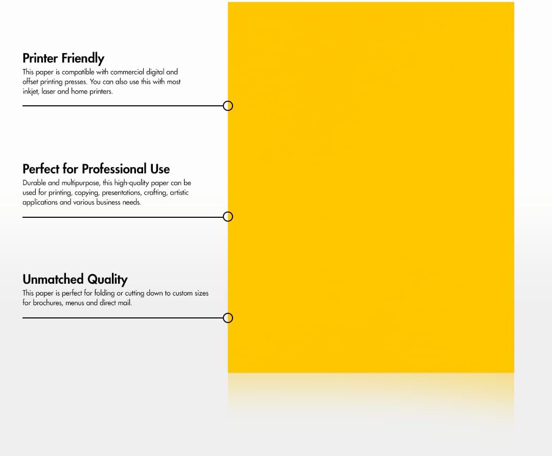 LUXPaper 8.5" x 11" Paper | Letter Size | Pastel Canary Yellow | 60lb. Text | 50 Qty