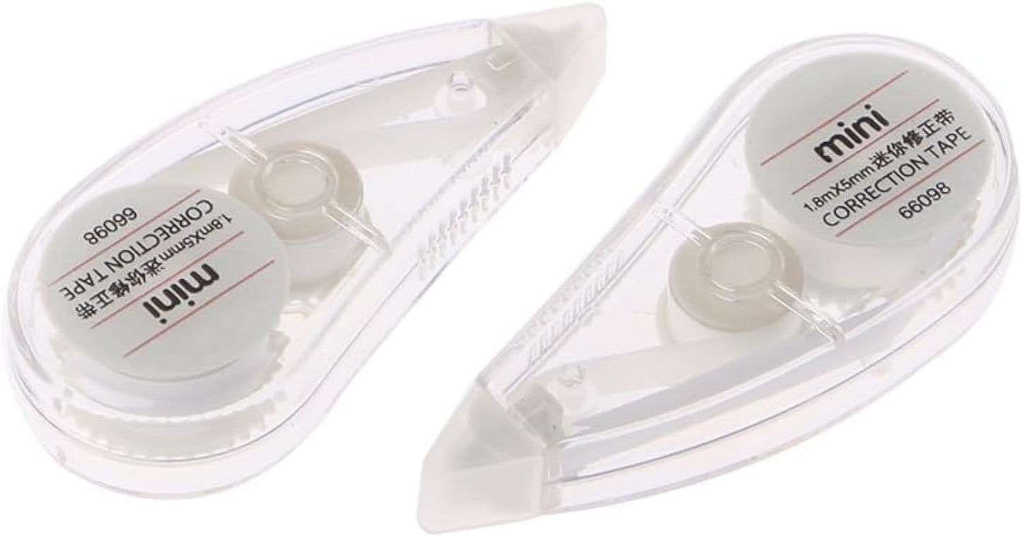 2 Pcs White Cute Correction Tape Mini Roller White Out Eraser, School Office Stationery Correction Tape for School Office Correction Product