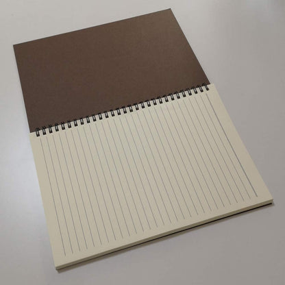 YUREE Spiral Notebook/Spiral Journal Lined, B5 Hard Kraft Cover Wire Bound Notebook Ruled, 70 Sheets (140 Pages), 10.5" x 7.3", Brown