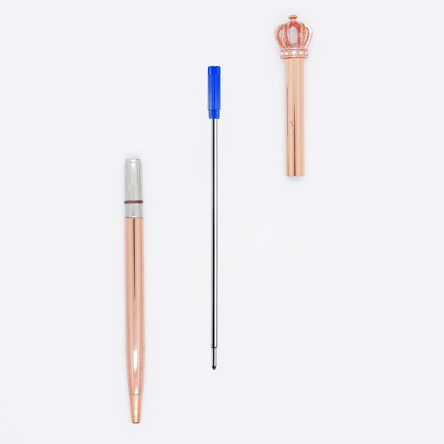 DunBong Black Ink Refill Pack of 5, Replaceable Ballpoint Pen Refills, Medium Point Metal Refill (Black)