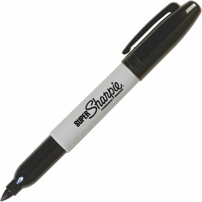 Sharpie Super Permanent Markers, Fine Point, Black, 12 Count - Quick Drying, For Classroom, Poster Boards, Office, Home, Teacher Supplies