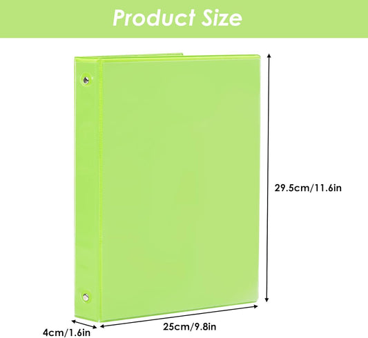 EOOUT 6 Pack 3 Ring Binders 1 inch, Three Round Ring 1'' Binders with 2 Pockets Interior, 6 Assorted Rainbow Colors, Fits 8.5'' x 11'' Letter Size Paper for School Office Supplies