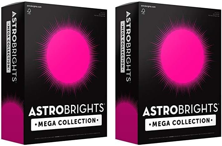 Astrobrights Mega Collection, Colored Paper, Bright Pink, 625 Sheets, 24 lb/89 gsm, 8.5" x 11" - MORE SHEETS! (91674)