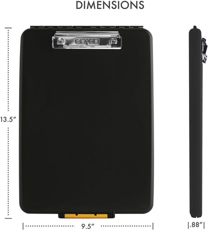 Dexas Slimcase Storage Clipboard, Black