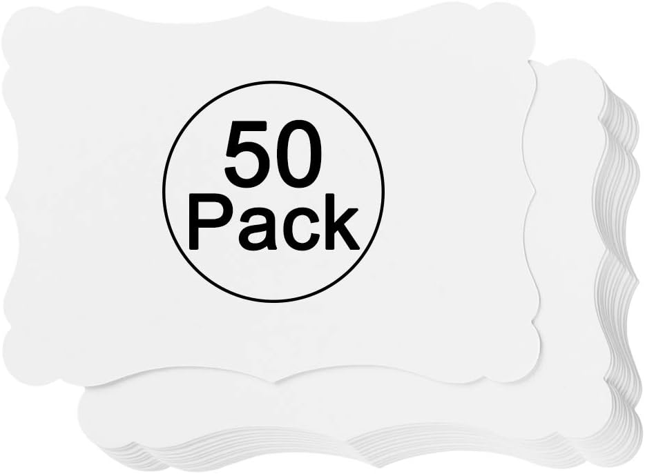 50 Pack Blank Kraft Cards Cardstock Thick Paper Brown Greeting Cards for DIY Gift Card Menus, Baby Shower and Wedding Invitations (Multicolored, 5x7IN)