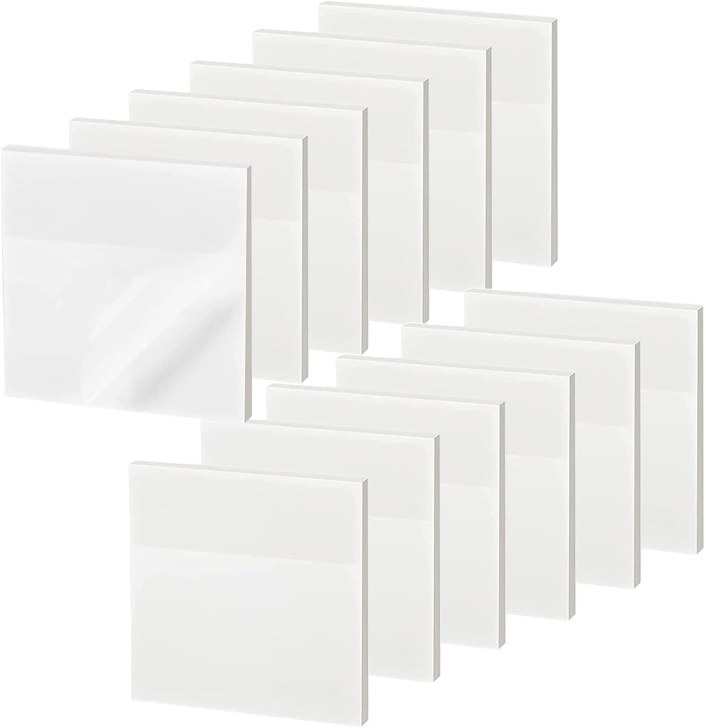 Transparent Sticky Notes - 3x3 inch Clear Sticky Notes Waterproof Self-Adhesive Translucent Sticky Note Pads for Books Annotation, See Through Sticky Note (200 Sheets)