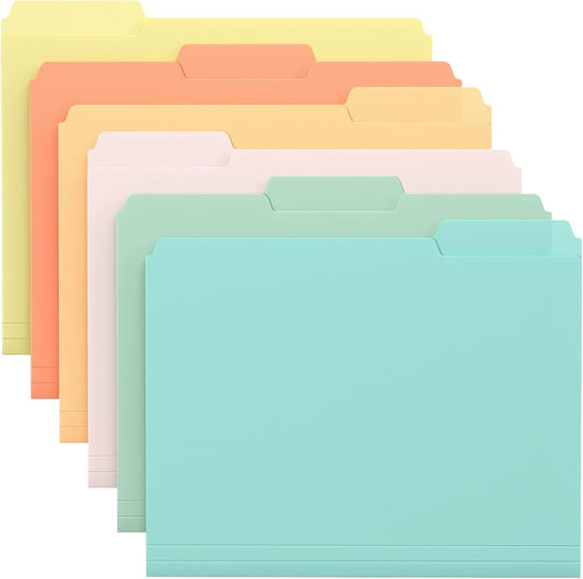 KTRIO 9 Pack Plastic Colored File Folders, Letter Size Polypropylene Filing Folders with 1/3-Cut Erasable Tabs, Expandable Water-Resistant Organizers for Office, School & Home