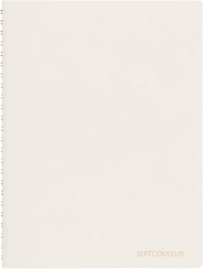 Maruman Septcouleur Grid Notebook- A5, 8.35" x 6.22", 100 Sheets / 200 Pages, 3mm Graph Paper Journal, Durable Rose Gold Wire-bound Spiral, Water Resistant Cover, Spicy Coral Pink, Made in Japan