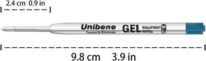Unibene Parker Compatible Gel Ink Ballpoint Refills 12 Pack,0.7mm Medium Point-Black, Smooth Writing Replaceable German Ink Tactical Pen Refills for Parker Ballpoint/UZI Pen