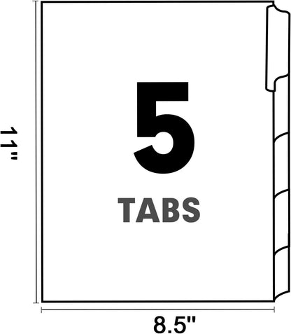 Binder Divider, PANDRI 120 Pack Binder Index White Dividers with 5 Tabs, Letter Size Paper Binder Divider for School Office Home Business