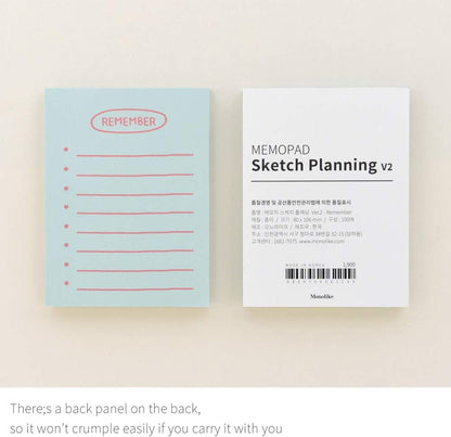Monolike Memopad Memories design B SET - 4 Packs, 4 Different Designs, 100 Sheets Per Pad, Total 400 Sheets, Note pads, Writing pads, 3.15 x 4.17 Inches