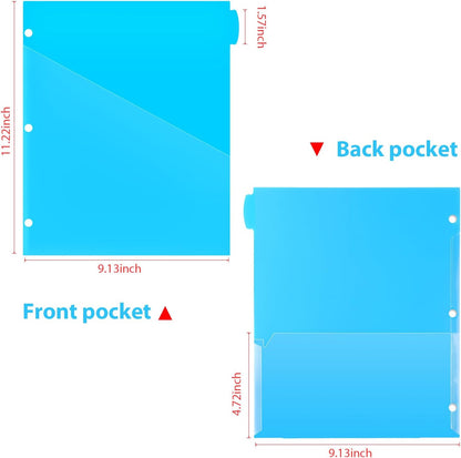 WOT I Durable 5-Tab Binder Dividers with Clear Pocket - 3 Sets, Reusable Plastic Dividers for 3 Ring Binder, 5 Vibrant Colors, Tear-Resistant, Total 15 Tabs (School & Office Supplies)