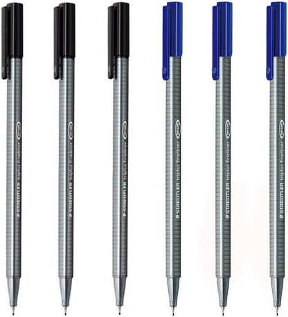 Staedtler Triplus Fineliner Black 0.3mm - Pack of Six