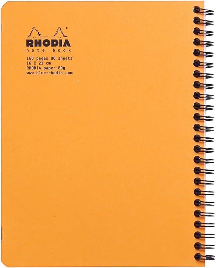 Rhodia Wirebound Notebooks - Lined w/ margin 80 sheets 8 1/4 x 11 3/4 in. - Black cover