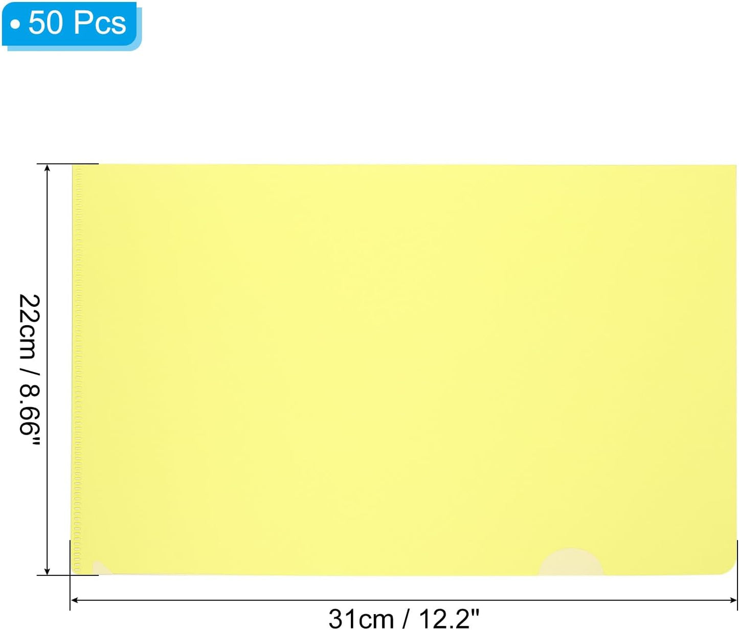 PATIKIL L Type Folders 50 Pack A4 Plastic File Project Pockets Clear Paper Document Jacket Sleeves for Office, Orange