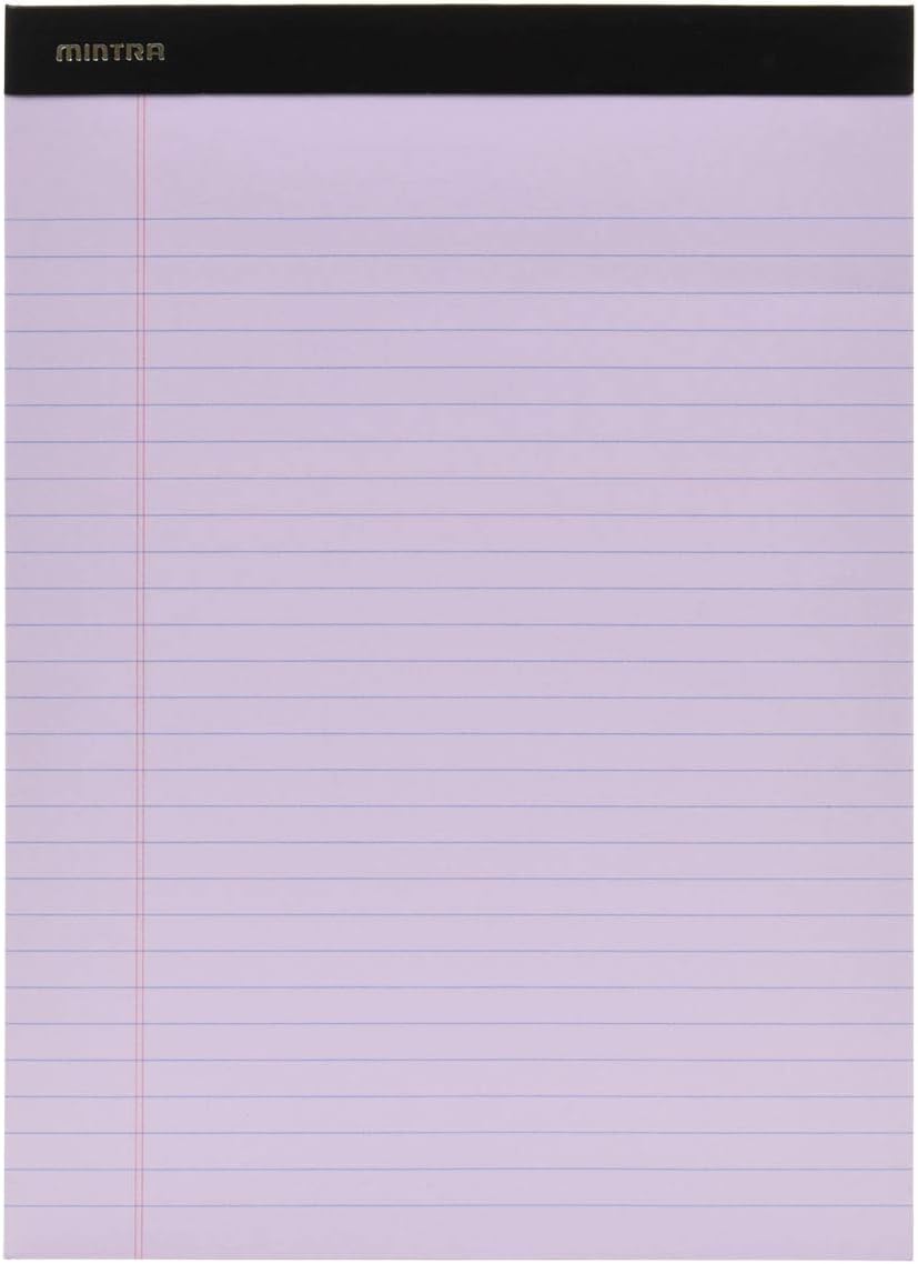 Mintra Office White Legal Pads – Ruled Notepads and Micro-Perforated Sheets, Ideal for Writing, Note-Taking & Creativity, Office, or Professional Use, Basic Pad 6 pack, 8.5"x11" (Narrow Ruled)