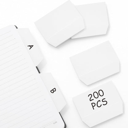 Marspark 3 Inch Sticky Tabs, 200 Pcs, White Index Sticky Tabs for Notebooks Books, Transparent Pop up Page Markers for Annotating, Teacher Supplies, Study Aids, Supplies Office
