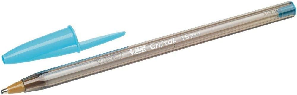 BIC Cristal Fun, Ballpoint Pens, Smudge-Proof Writing Pens and Wide Point (1.6 mm), Ideal for School, Purple Ink, Pack of 20