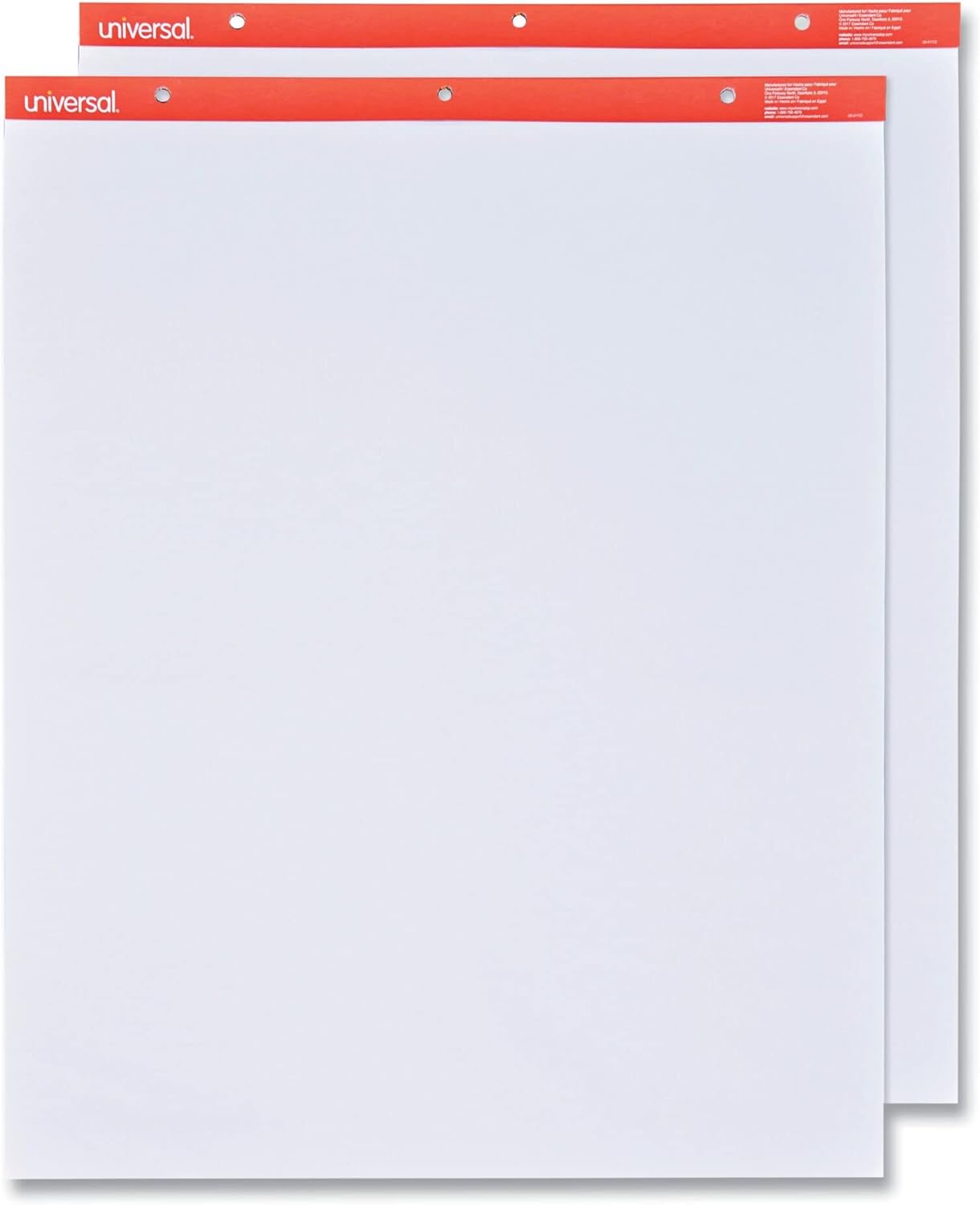 Universal 35600 Recycled Easel Pads, Unruled, 27 x 34, White, 50 Sheet (Case of 2)