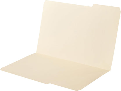 Amazon Basics Sturdy File Folders with Reinforced Tabs for Filing and Organization, 1/3-Cut Tab, Assorted Positions, Letter Size, 8.5x11 inches, Manila, 100-Pack