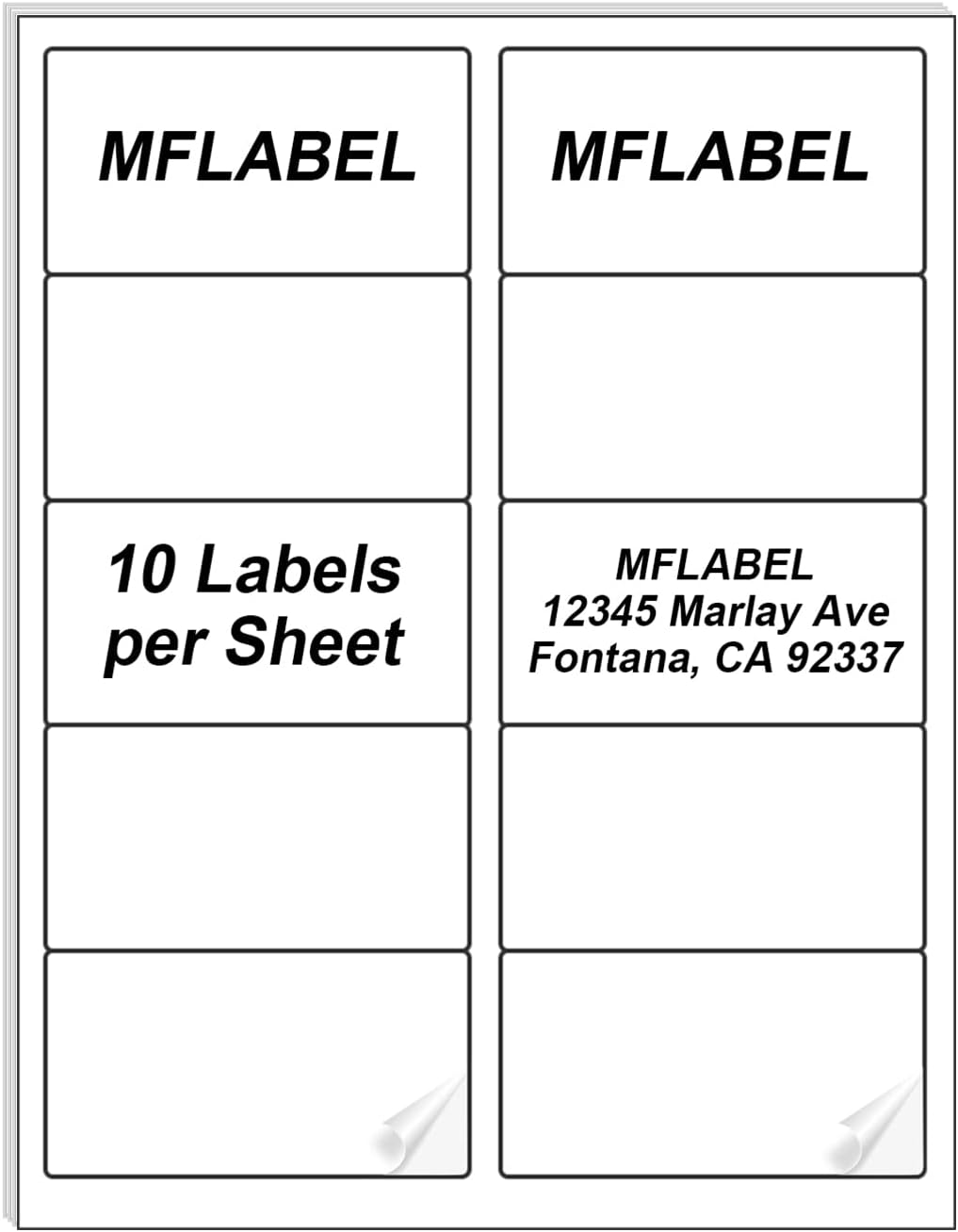 MFLABEL Half Sheet Shipping Labels - 200 Self Adhesive Sticker Sheets for Laser & Inkjet Printers, Waterproof & Smudge-Free, with 12 Free Fragile Labels for Packaging, Shipping and Crafting - Colors A