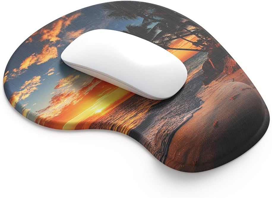 Office Mousepad with Gel Wrist Support - Ergonomic Gaming Desktop Mouse Pad Wrist Rest - Design Gamepad Mat Rubber Base for Laptop Computer -Silicone Non-Slip Special-Textured Surface (01Pink)