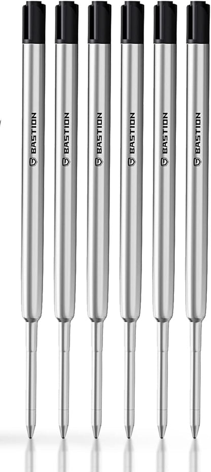 BASTION Pen Refill Ballpoint Blue | Replacement for All Bastion Bolt Action Pens | Standard Pen Ink Refills Cartridge (Blue 6 pc)