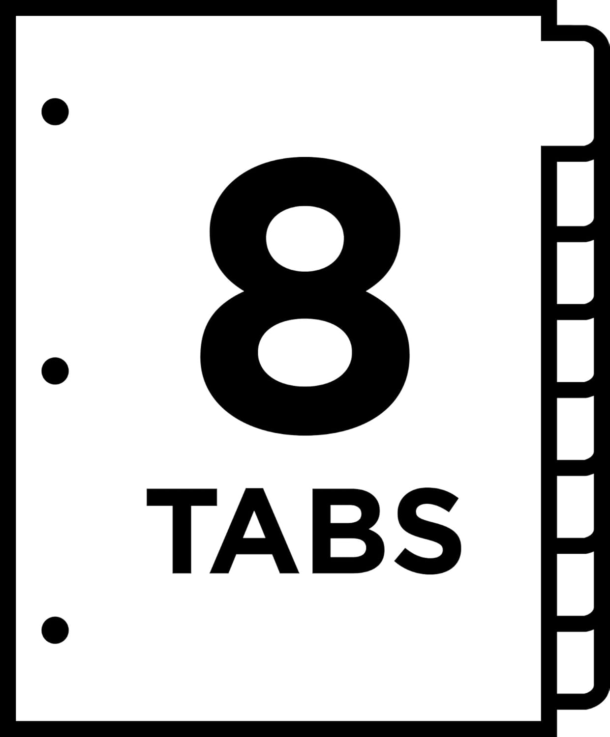 Avery 8-Tab Binder Dividers, Write & Erase White Big Tabs, 1 Set (23078)