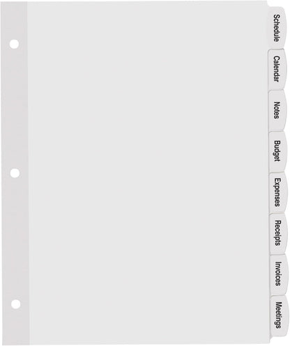 Avery Big Tab Printable White Label Dividers for 3 Ring Binders, 8 Tabs per Set, White, Great for Office Supplies, School Supplies, Organizing, and More (4 Sets of 14433)