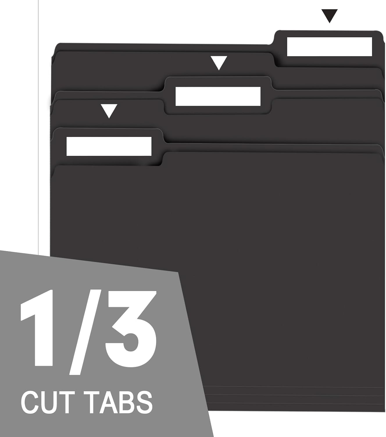 RAZCC File Folders, 100-Pack, 1/3 Cut, Letter Size, Yellow, Great for Organizing and Easy File Storage