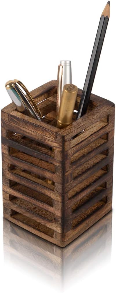 Birthday Gift Ideas Handcrafted Wooden Pen Pencil Holder Organizer For School Desk Home or Office Unique Stationary Supplies for Kids Girls Boys Adults Artists Birthday Housewarming Gift Ideas