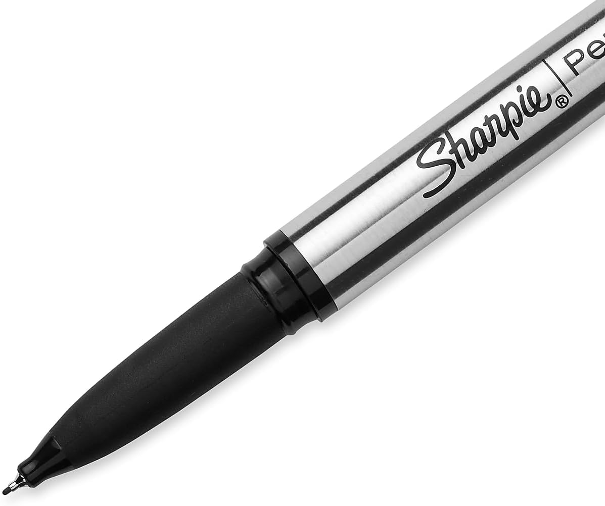 Sharpie Stainless Steel Grip Pen, Fine Point (0.8mm), Black, 1 Count