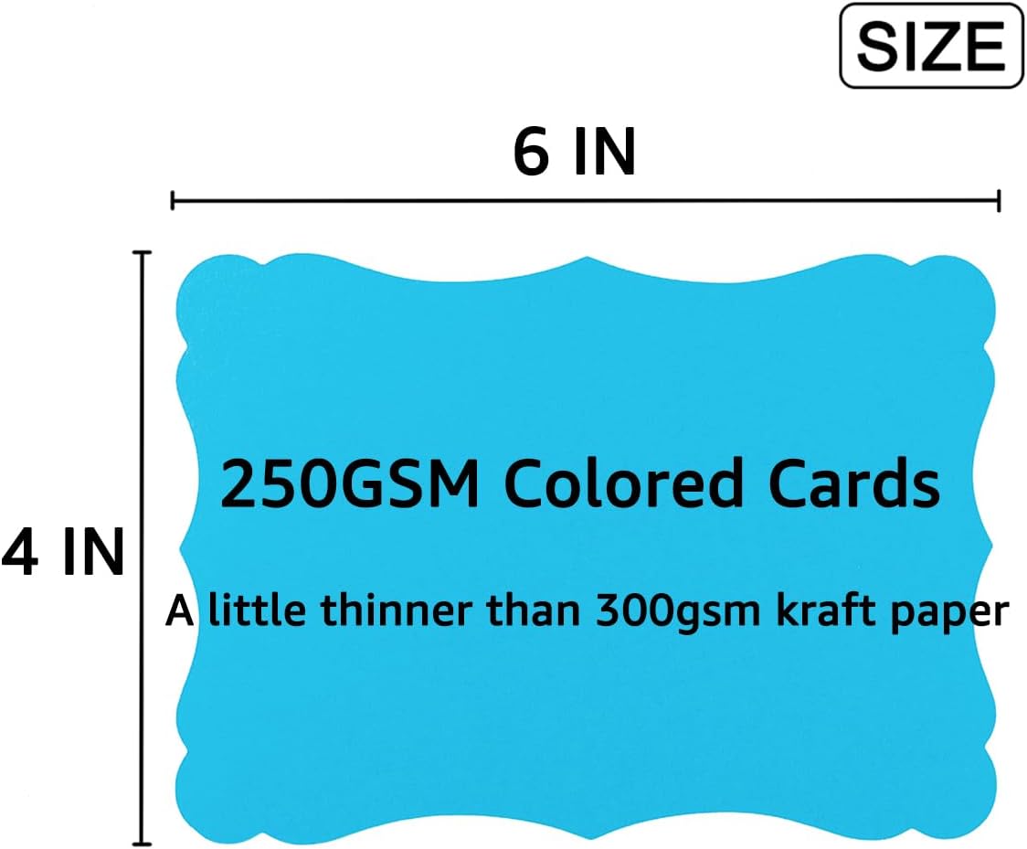 50 Pack Blank Kraft Cards Cardstock Thick Paper Brown Greeting Cards for DIY Gift Card Menus, Baby Shower and Wedding Invitations (Multicolored, 5x7IN)