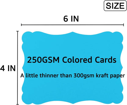 50 Pack Blank Kraft Cards Cardstock Thick Paper Brown Greeting Cards for DIY Gift Card Menus, Baby Shower and Wedding Invitations (Multicolored, 5x7IN)