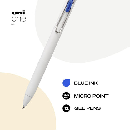 Uni-Ball One Black Retractable Gel Pens 4 Pack with Medium Points, Uni-Ball Click Pens are Fraud Proof and the Best Office, School, and Bible Pens