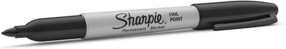 Sharpie Permanent Markers, Fine Point, Black, 12 Count