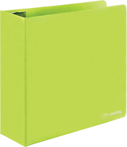 3 Inch Binder 3 Ring Binders Green, Slant D-Ring 3” Clear View Cover with 2 Inside Pockets, Heavy Duty Colored School Supplies Office and Home Binders – By Enday