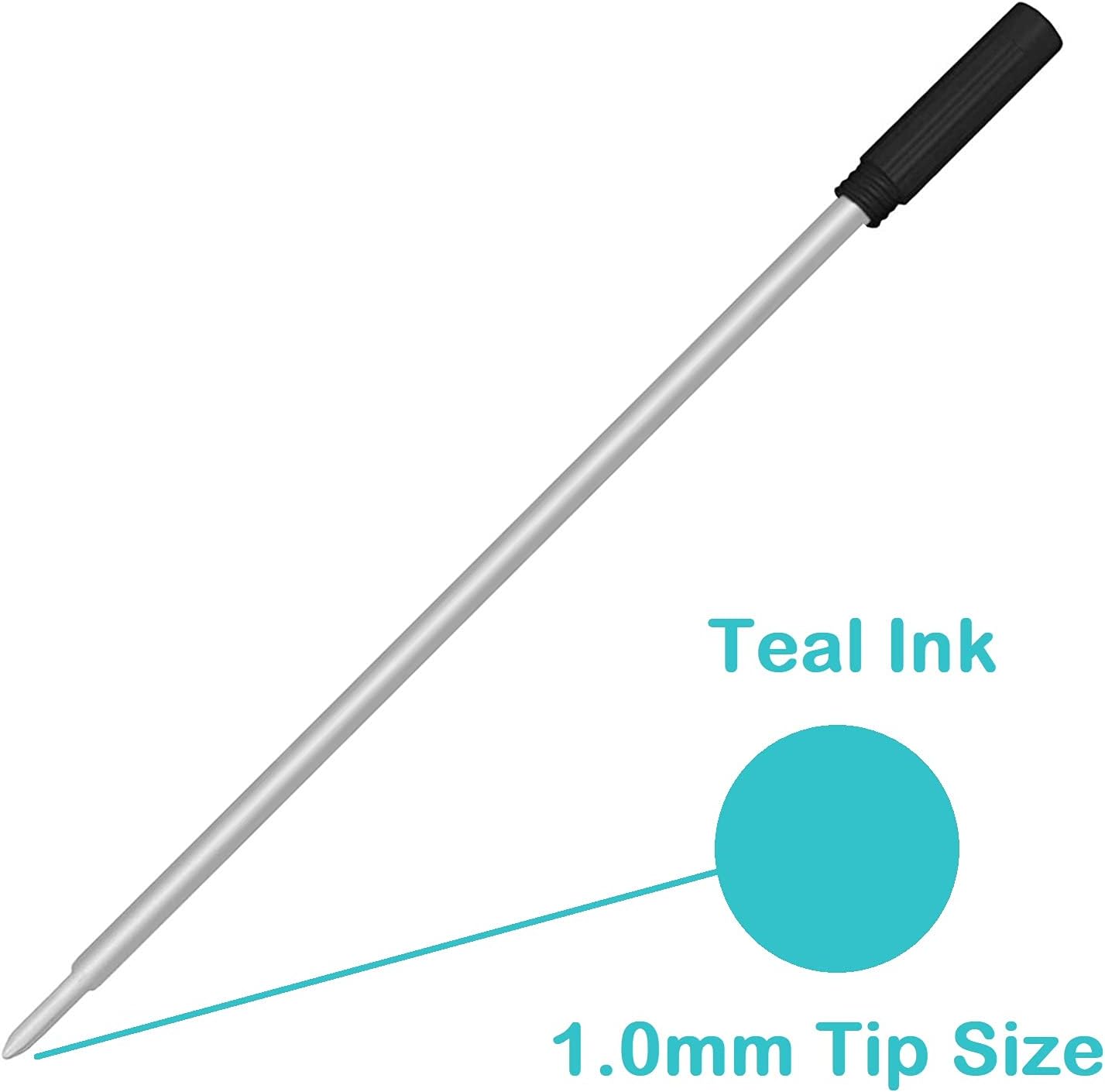 Pen Savings Ballpoint Pen Refills for Cross Pens, Medium Point 1.0mm, Frictionless Flow Smooth Writing, 10 Pack (Purple)