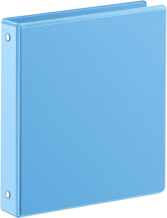 SUIN 1 Inch 3 Ring Binder, Clear 1'' View Presentation Binders with 2 Pockets, Fits 8.5 x 11 Letter Size, Durable Polypropylene, Non-Stick & PVC-Free for School, Office & Home (Orange)